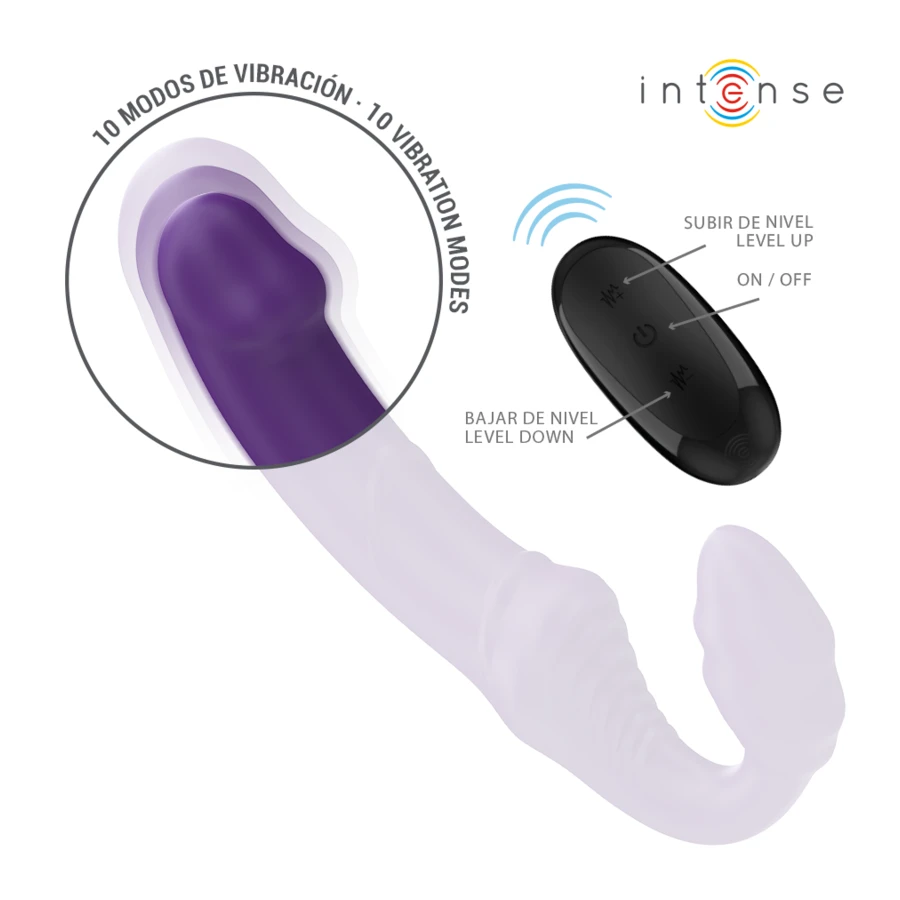 INTENSE - JILL DOUBLE VIBRATEUR 20 CM VIOLET TÉLÉCOMMANDE